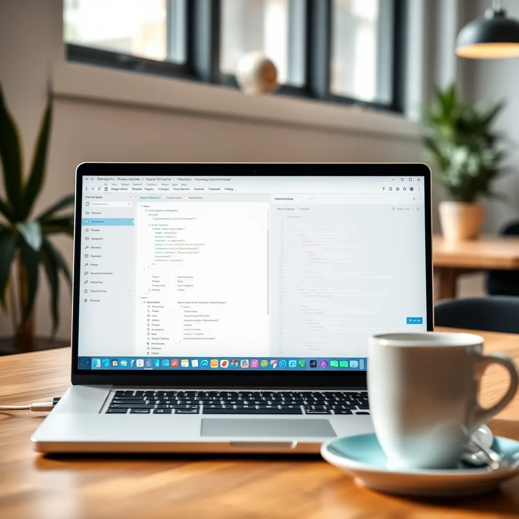 Moderne laptop met WordPress dashboard en Nederlandse webdesigner